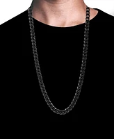 Blackjack Men's Curb Link 24" Chain Necklace in Black Ion-Plated Stainless Steel