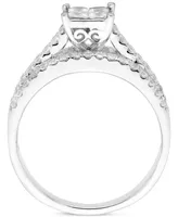 Diamond Princess Quad-Cluster Engagement Ring (1 ct. t.w.) in 14k White gold