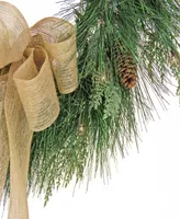 National Tree Company 22" Hgtv Home Collection Pre-Lit Tie Cedar Wreath