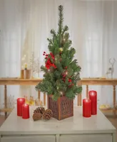 National Tree Company, 36" Christmas Vienna Waltz Decorated Table Top Tree in Pot