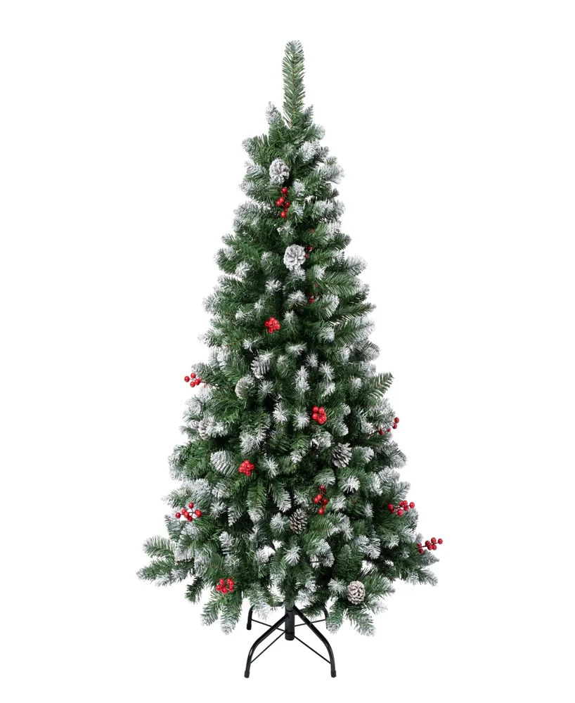 National Tree Company 4.5 ft. Cullen Hinged Tree w/ 17 Berries & 17 Pinecones