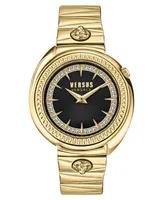 Versus Versace Women's 2 Hand Quartz Tortona Crystal Gold-Tone Stainless Steel Bracelet Watch 38mm