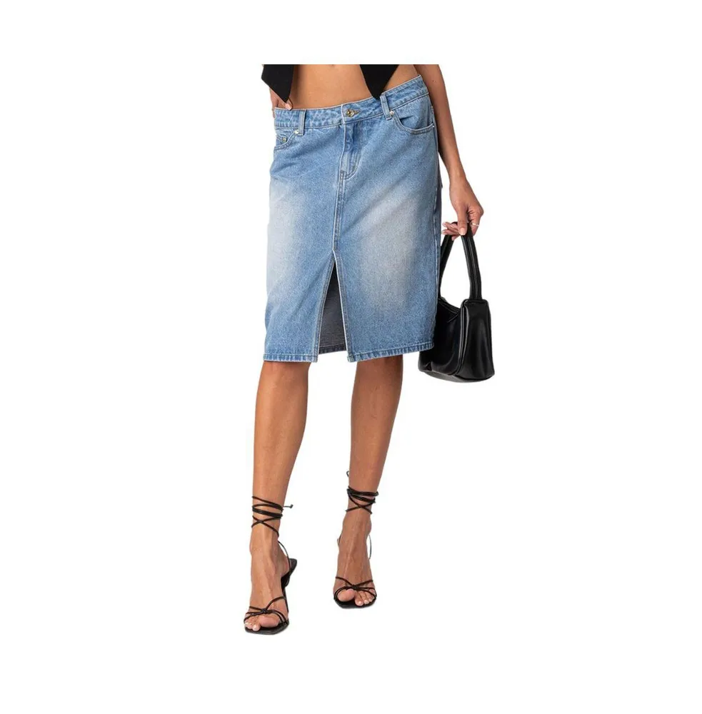 Women's Junia Slitted Denim Skirt