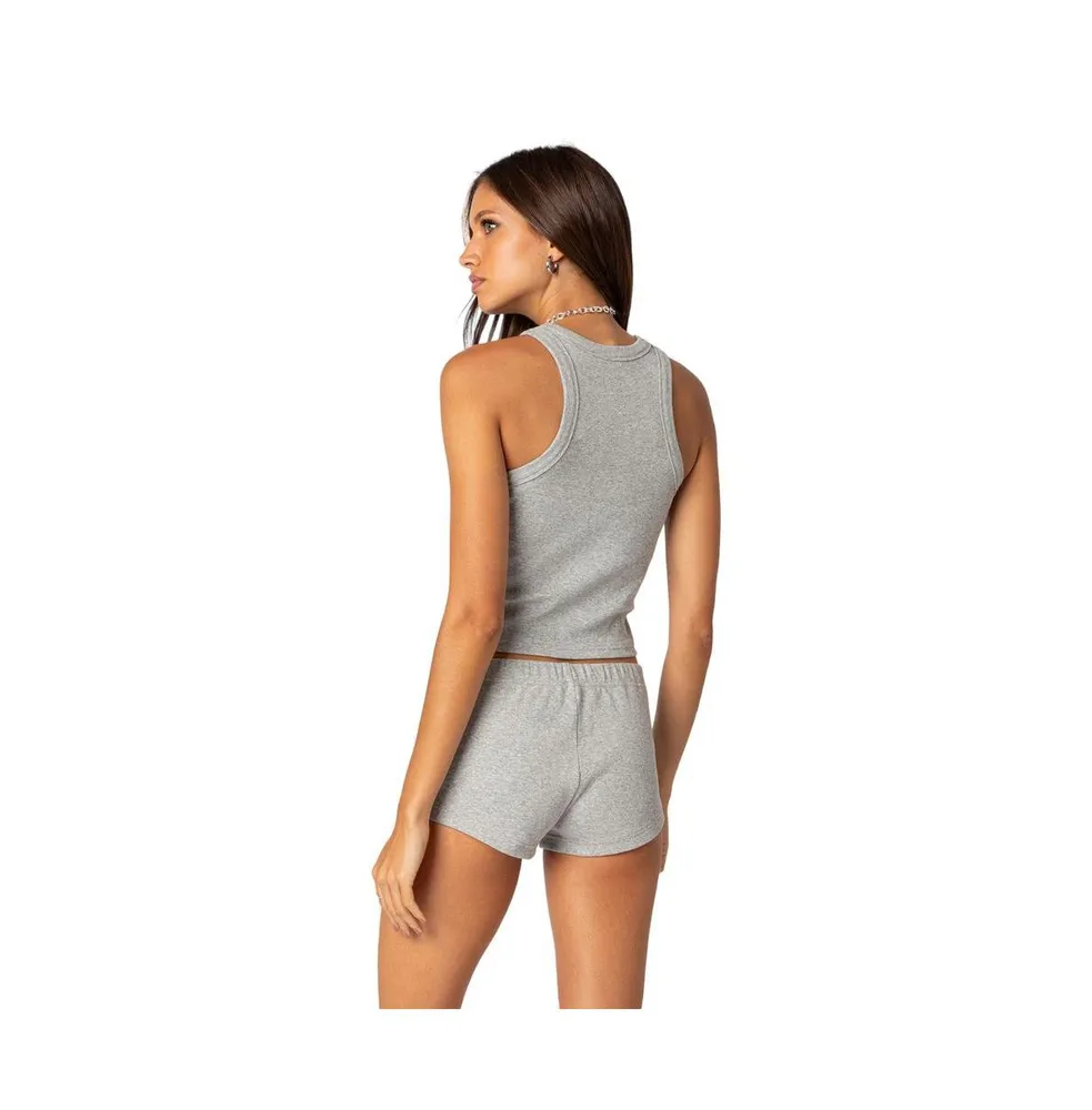 Women's Rebekah Ribbed Tank Top - Gray