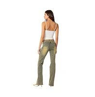 Women's Maris Low Rise Washed Flared Jeans