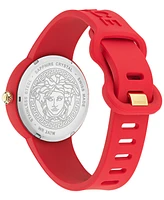 Versace Women's Swiss Medusa Pop Red Silicone Strap Watch 39mm Set