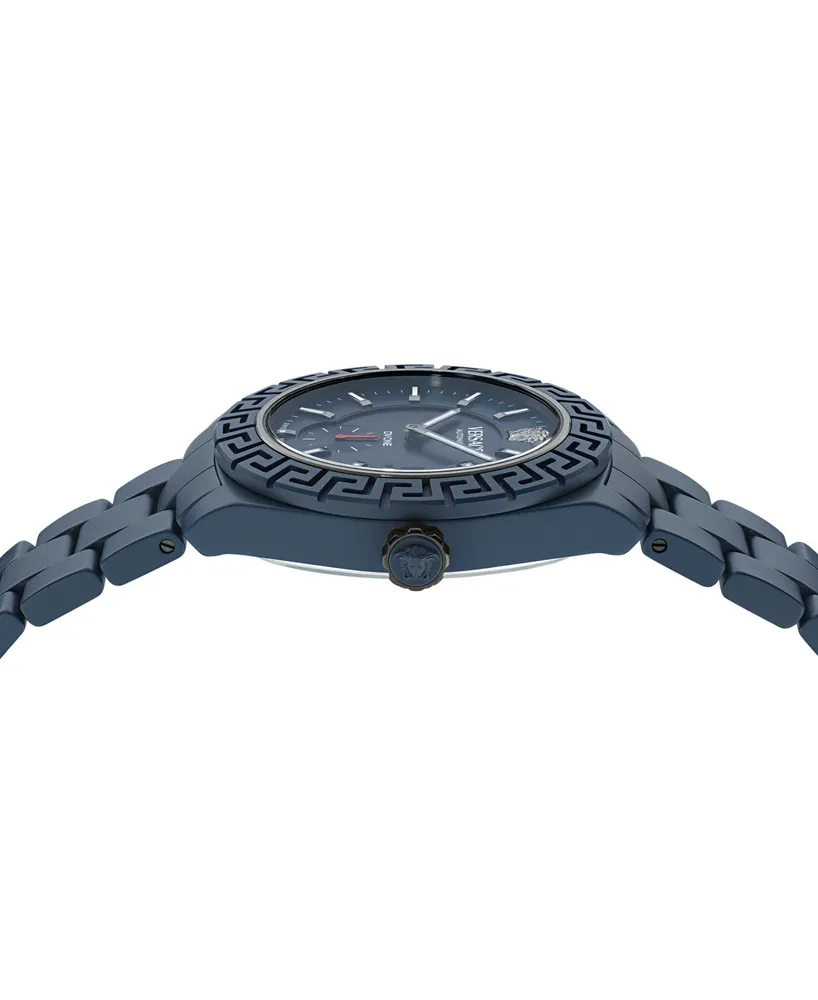 Versace Men's Swiss Automatic Blue Ceramic Bracelet Watch 43mm