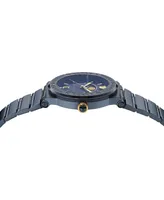 Versace Women's Swiss Greca Logo Blue Ion Plated Stainless Steel Bracelet Watch 38mm