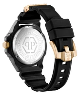 Philipp Plein Men's The Kull Black Silicone Strap Watch 44mm