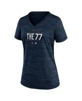 Women's Nike Navy Chicago Cubs City Connect Velocity Practice Performance V-Neck T-shirt