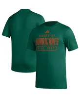 Men's adidas Miami Hurricanes Sideline Aeroready Pregame T-shirt