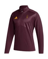 Men's adidas Maroon Arizona State Sun Devils Sideline Aeroready Raglan Sleeve Quarter-Zip Jacket