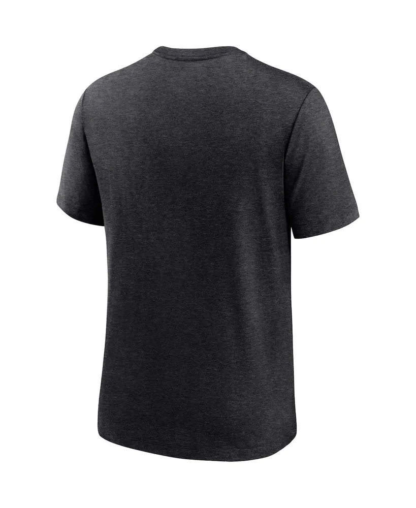 Men's Nike Heather Black Minnesota Vikings Rewind Logo Tri-Blend T-shirt