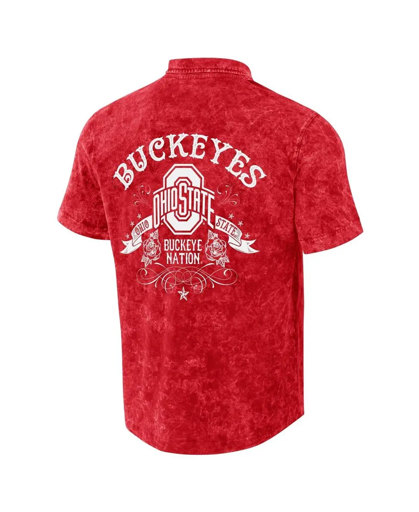Men's Darius Rucker Collection by Fanatics Scarlet Ohio State Buckeyes Team Color Button-Up Shirt