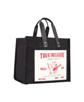 True Religion Washed Black Denim Extra Large Tote Bag