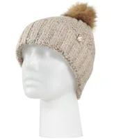 Heat Holders Women's Marseille Ribbed Roll-Up Pom-Pom Hat