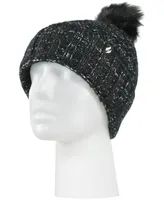 Heat Holders Women's Marseille Ribbed Roll-Up Pom-Pom Hat