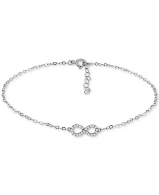 Giani Bernini Cubic Zirconia Infinity Link Ankle Bracelet in Sterling Silver, Created for Macy's
