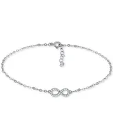 Giani Bernini Cubic Zirconia Infinity Link Ankle Bracelet in Sterling Silver, Created for Macy's