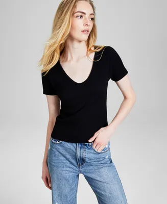 And Now This Women's Ribbed Seamless T-Shirt, Created for Macy's