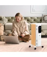 Homcom Electric Space Heater, Freestanding 161 Sq. Ft. Heater with 3 Modes, Timer, and Remote, 600/900/1500 W, White