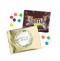 12 Pcs Botanical Wedding Candy M&M's Party Favor Packs - Milk Chocolate