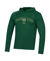 Men's Under Armour Green Colorado State Rams 2023 Sideline Tech Hooded Raglan Long Sleeve T-shirt