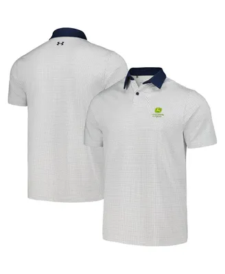 Men's Under Armour Navy John Deere Classic Tee To Green Half Moons Print Polo Shirt