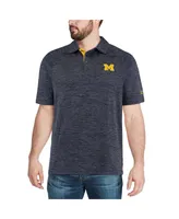 Men's Colosseum Navy Michigan Wolverines Down Swing Polo Shirt