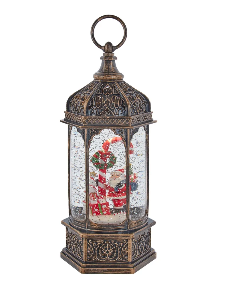 Kurt Adler 11" Battery-Operated Light Up Santa Water Lantern