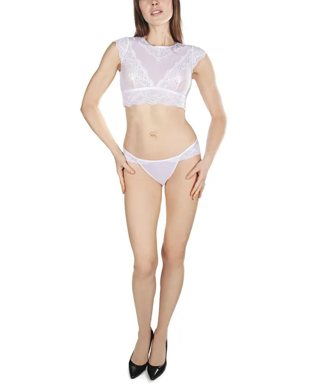 Women's Harlow White Floral Lace Bustier and Panty