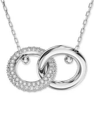 Swarovski Pave Interlocking Loop Pendant Necklace, 15" + 2-3/4" extender