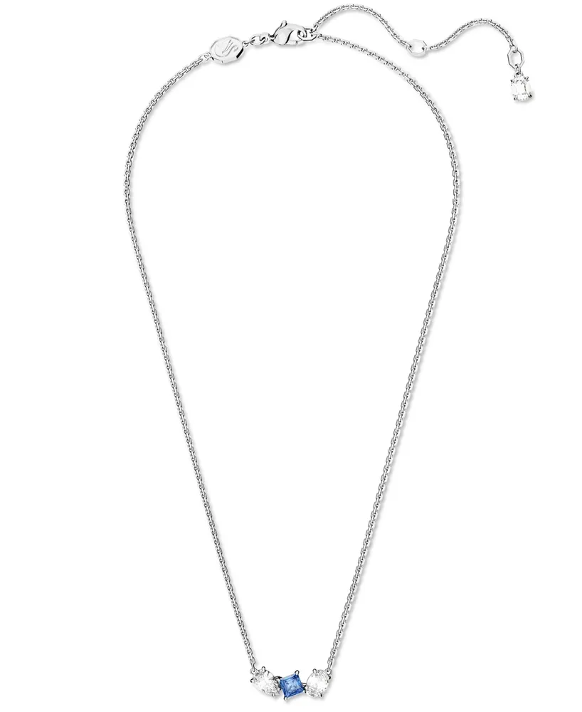 Swarovski Rhodium-Plated Mixed Crystal Pendant Necklace, 15" + 2-3/4" extender