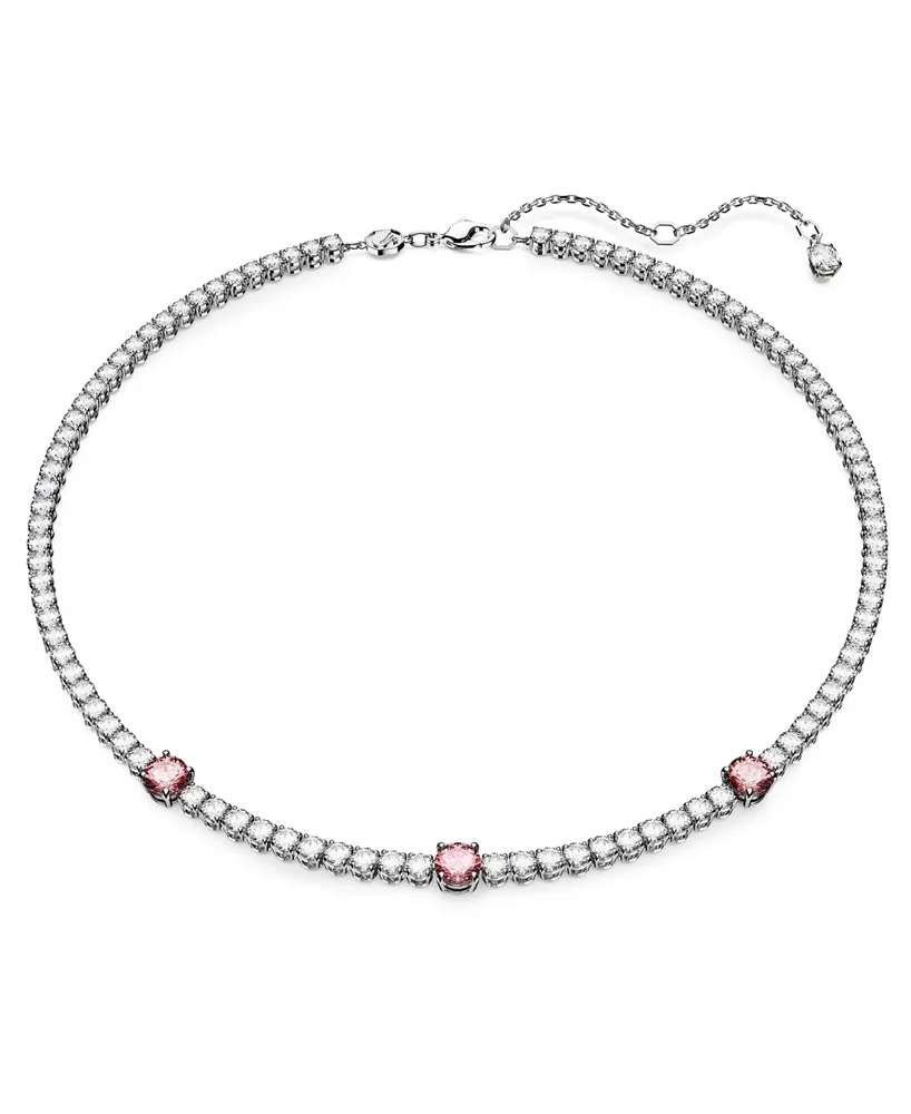 Swarovski Rhodium-Plated Mixed Crystal Tennis Necklace, 15" + 2-3/4"