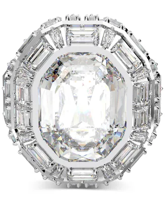 Swarovski Rhodium-Plated Mixed Crystal Statement Ring