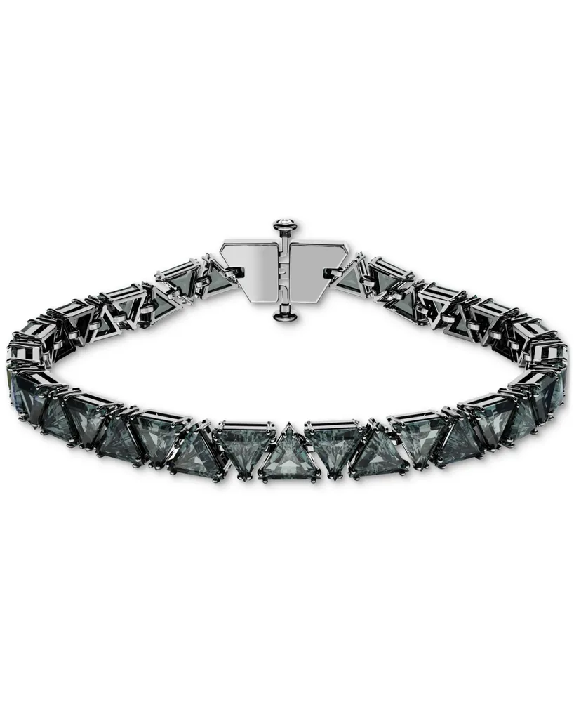 Swarovski Ruthenium-Plated Black Triangle Crystal Flex Bracelet