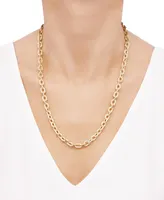 Italian Gold Square Link 22" Chain Necklace in 10k Gold