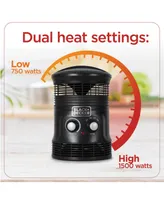 Black+Decker Black and Decker Electric Heater, 360° Surround Portable Heater, Space Heater with 3 Settings and Manual Controls