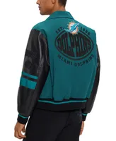 Boss by Hugo Men's x Nfl Dolphins Water-Repellent Bomber Jacket