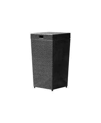 Outdoor Durable Wicker Trash Can with Lid - 30 Gallon
