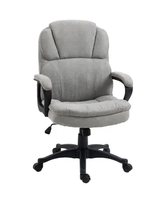 Vinsetto Massage Office Chair with 2 Vibration Points and Usb, Light Gray