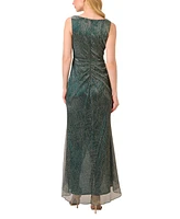 Adrianna Papell Women's Metallic Ruffled Sleeveless Faux-Wrap Gown