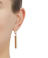 Tube Linear Drop Earrings in 14k Gold, 1 1/2 inch