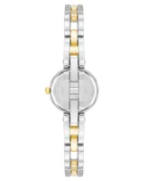 Anne Klein Women's Three Hand Quartz Two-tone Alloy Multi Faceted Crystal Lens Bracelet Watch, 23.5mm