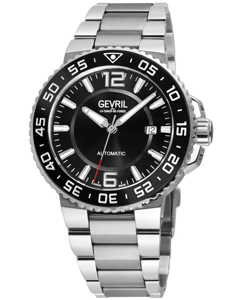 Gevril Men's Riverside Silver-Tone Stainless Steel Watch 42mm