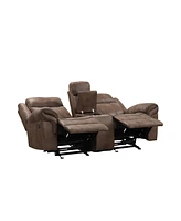 Furniture of America Harris 79" Fabric Manual Recliner Loveseat