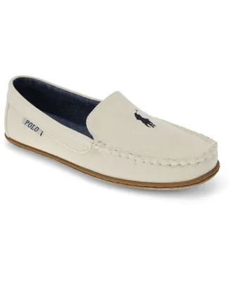 Polo Ralph Lauren Women's Collins Washed Twill Fabric Moccasin Slippers