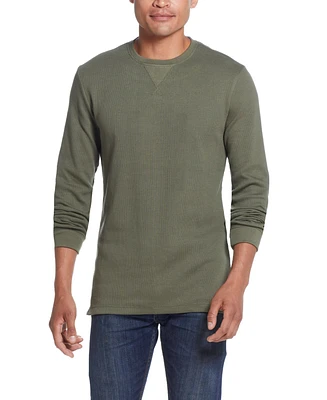 Weatherproof Vintage Men's Long Sleeved Waffle Crew Neck Shirt