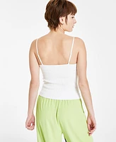 Bar Iii Women's Rib-Knit Ottoman Tank Top, Created for Macy's