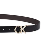 Calvin Klein Women's Reversible Puffed Ck Monogram Buckle Belt